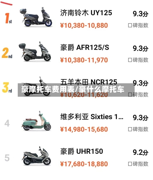 豪摩托车费用表/豪什么摩托车