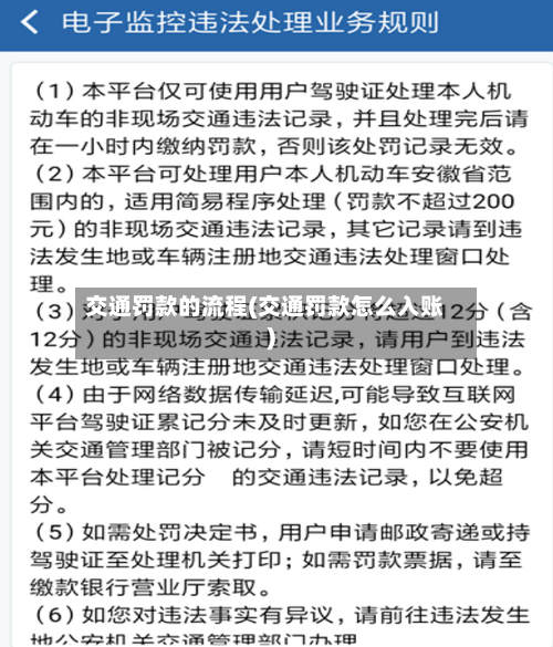 交通罚款的流程(交通罚款怎么入账)-第2张图片