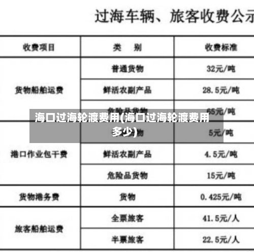 海口过海轮渡费用(海口过海轮渡费用多少)
