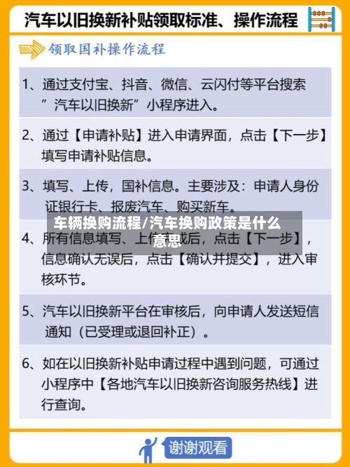车辆换购流程/汽车换购政策是什么意思